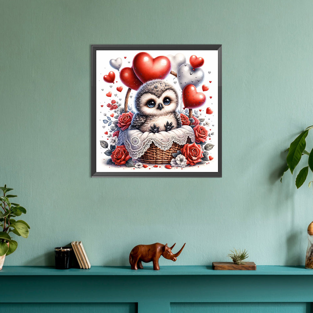 Love Flower Owl - Full Round Drill Diamond Painting 30*30CM