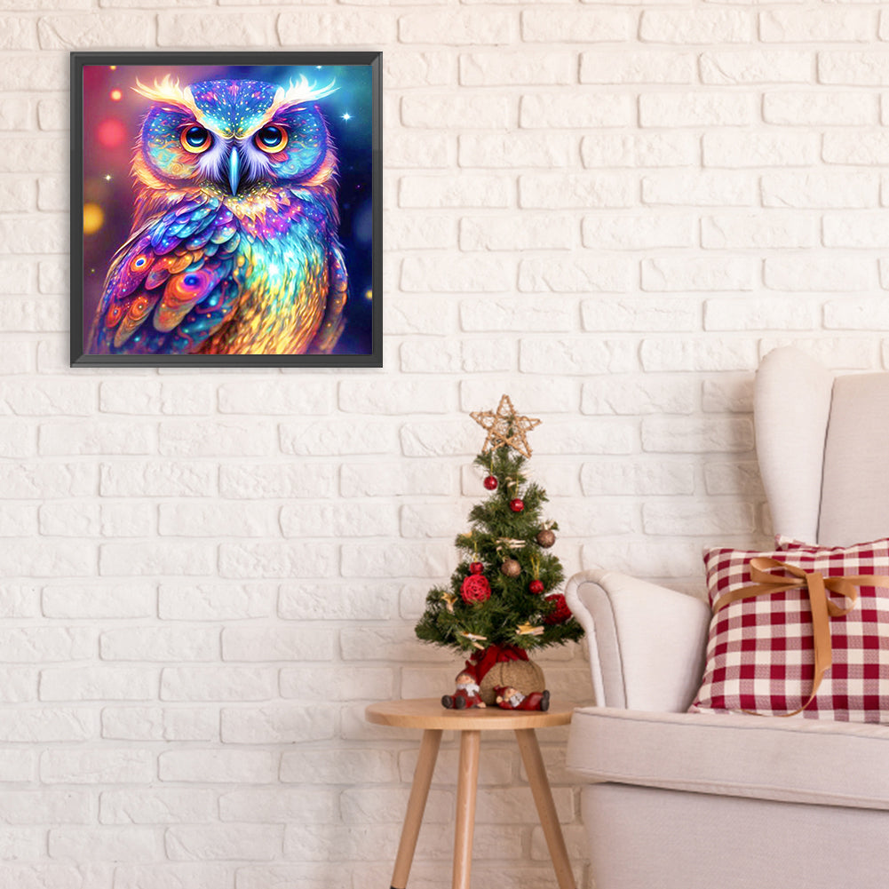 Colorful Owl - Full Round Drill Diamond Painting 30*30CM