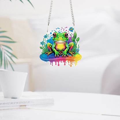 Acrylic Frog Single-Sided Diamond Painting Hanging Pendant for Home Wall Decor