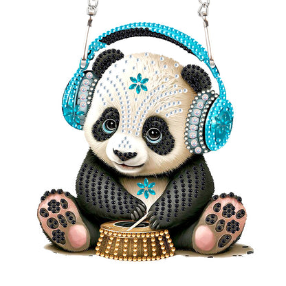 Acrylic Earphone Panda Single-Sided 5D DIY Diamond Painting Hanging Pendant