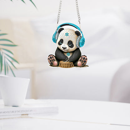 Acrylic Earphone Panda Single-Sided 5D DIY Diamond Painting Hanging Pendant