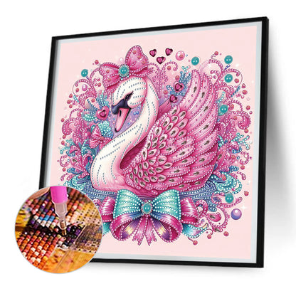 Pink Swan - Special Shaped Drill Diamond Painting 30*30CM