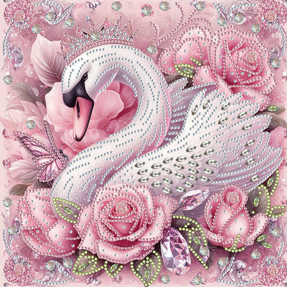 Pink Swan - Special Shaped Drill Diamond Painting 30*30CM