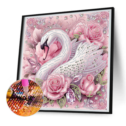 Pink Swan - Special Shaped Drill Diamond Painting 30*30CM