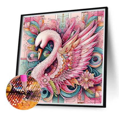 Pink Swan - Special Shaped Drill Diamond Painting 40*40CM