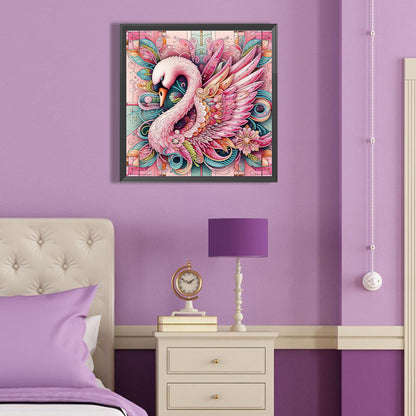 Pink Swan - Special Shaped Drill Diamond Painting 40*40CM