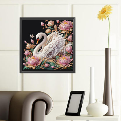 Lotus Swan - Special Shaped Drill Diamond Painting 40*40CM