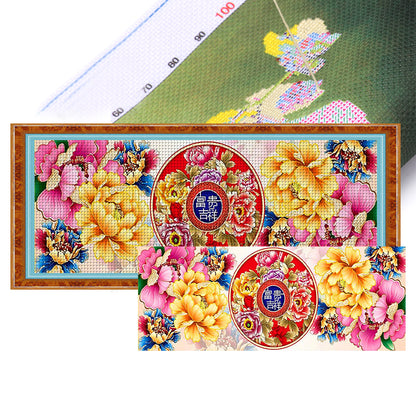 Peony - 9CT Stamped Cross Stitch 120*40CM