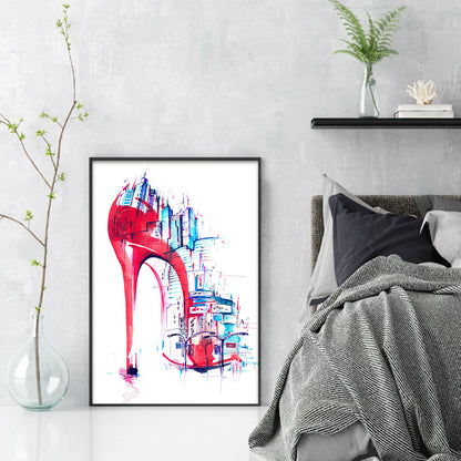 Simple Strokes Of High Heels In The City - 14CT Stamped Cross Stitch 35*50CM