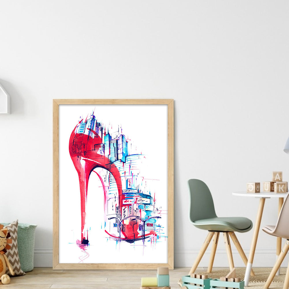 Simple Strokes Of High Heels In The City - 14CT Stamped Cross Stitch 35*50CM