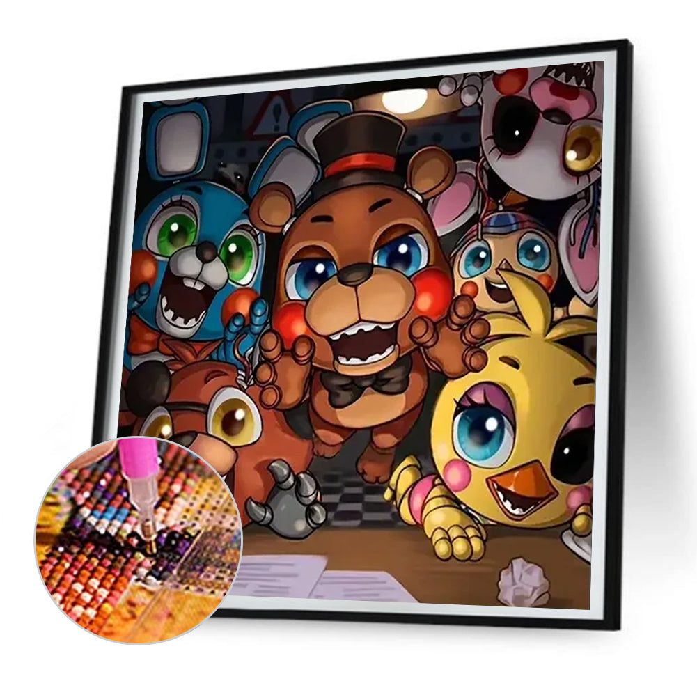 Teddy Bear'S Midnight Harem - Full Round Drill Diamond Painting 30*30CM