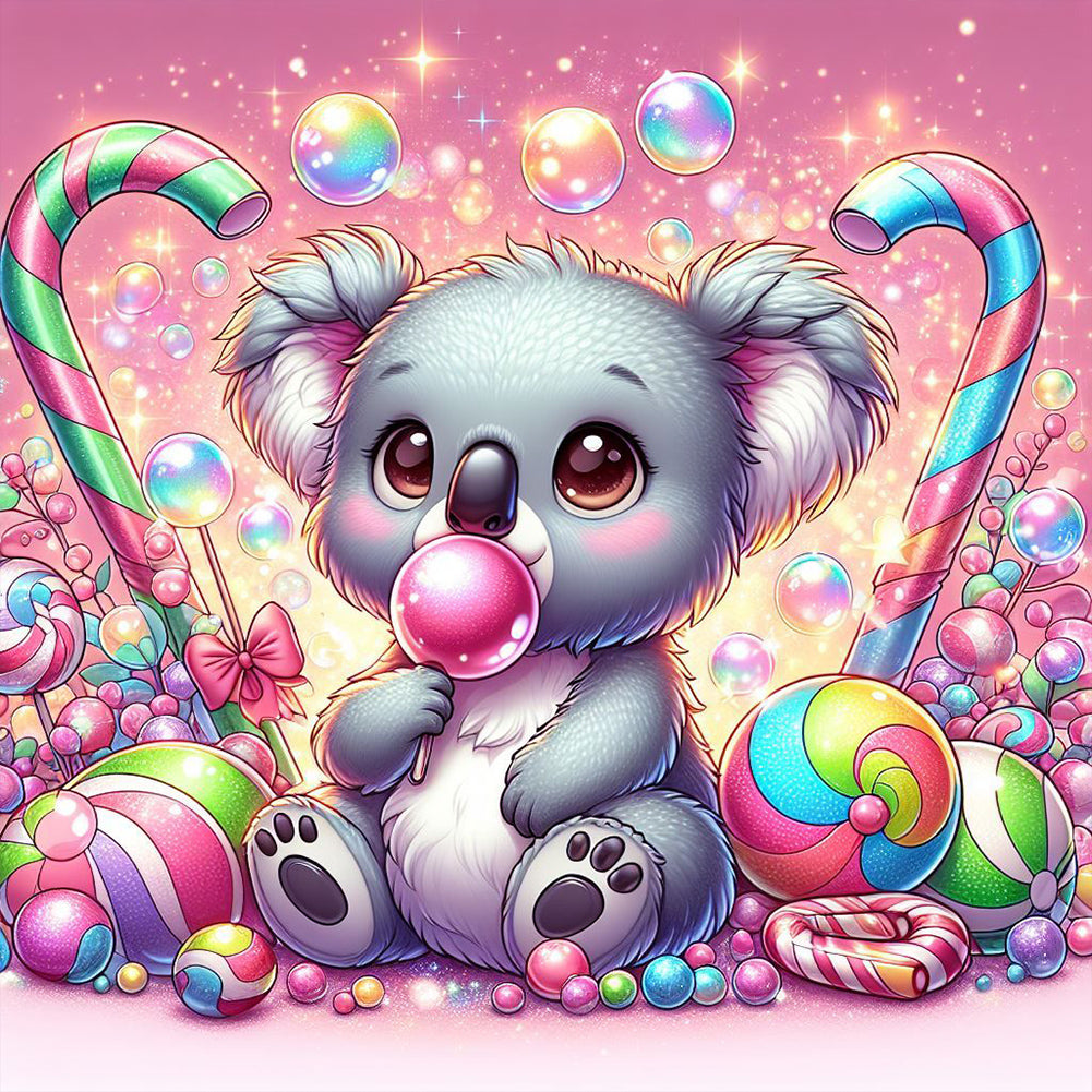 Candy And Koala - Full Round Drill Diamond Painting 30*30CM