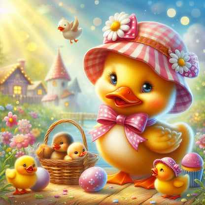 Little Yellow Duck - Full Round Drill Diamond Painting 30*30CM