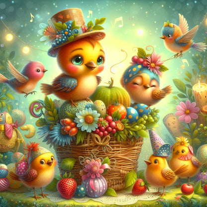 Fruit And Bird - Full Round Drill Diamond Painting 30*30CM