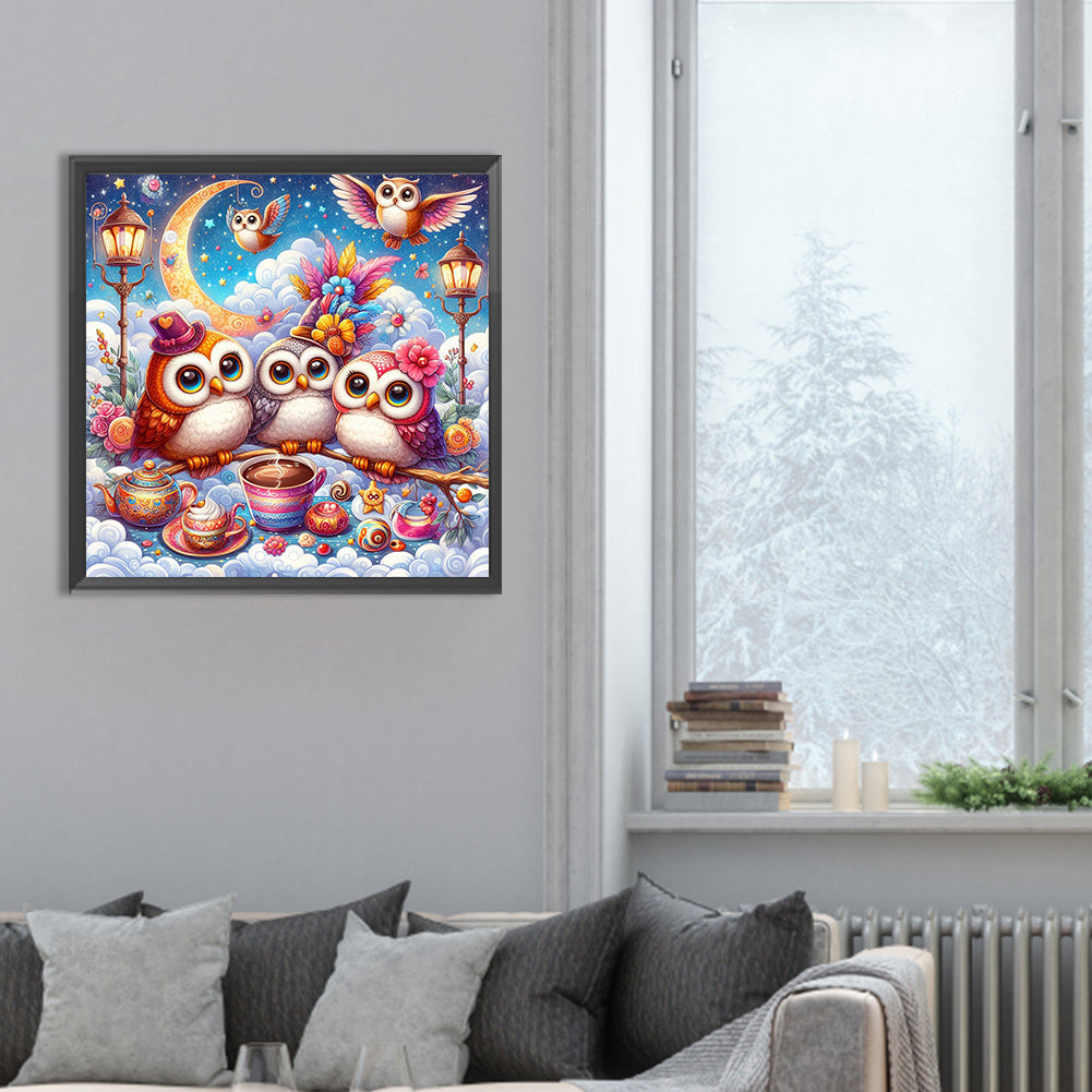 Owl - Full Round Drill Diamond Painting 30*30CM