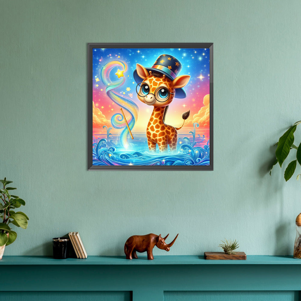 Baby Giraffe - Full Round Drill Diamond Painting 30*30CM