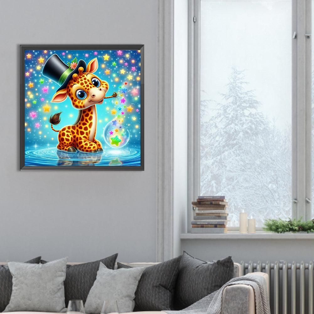 Magician Giraffe - Full Round Drill Diamond Painting 30*30CM