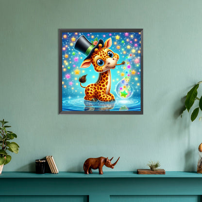 Magician Giraffe - Full Round Drill Diamond Painting 30*30CM