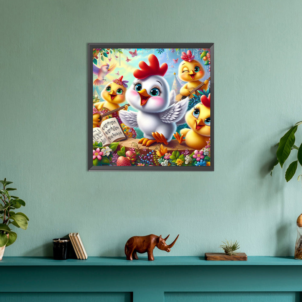 Performing Chicks - Full Round Drill Diamond Painting 30*30CM