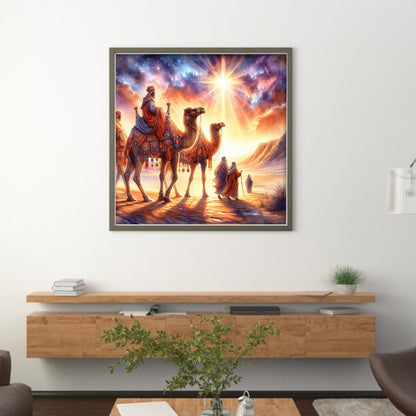 Camel And Traveler - 11CT Stamped Cross Stitch 40*40CM