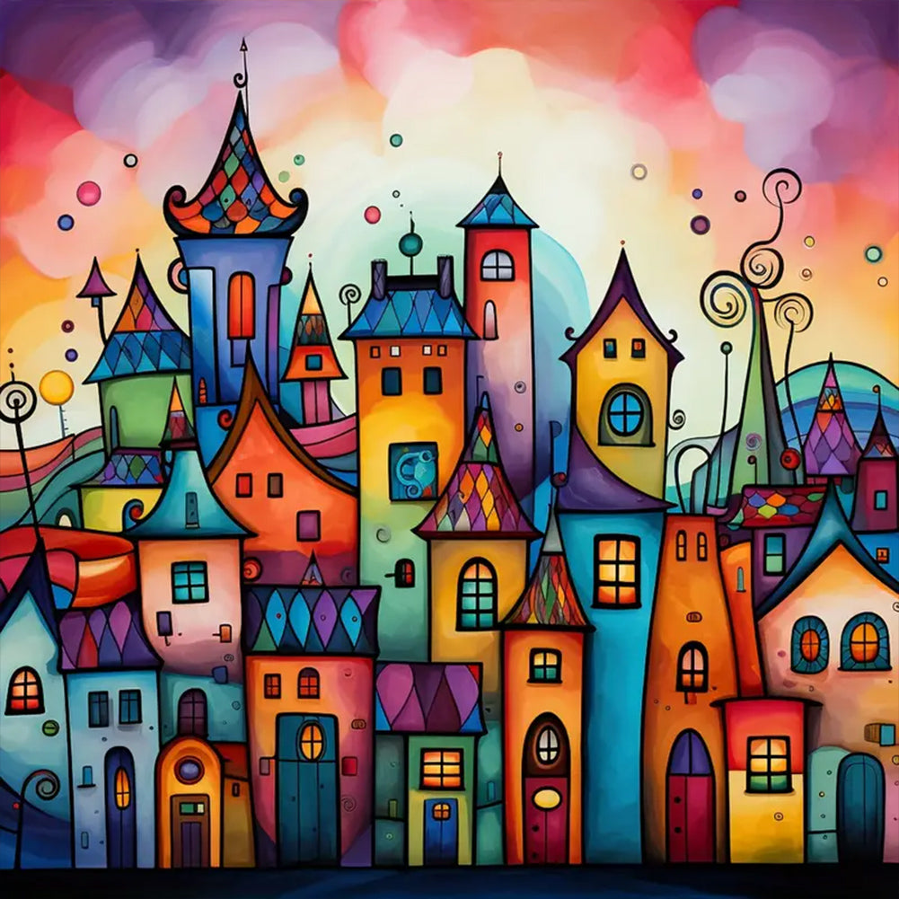 Street House - Full Round Drill Diamond Painting 40*40CM