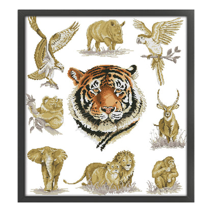 King Of Animals - 14CT Stamped Cross Stitch 52*61CM(Joy Sunday)