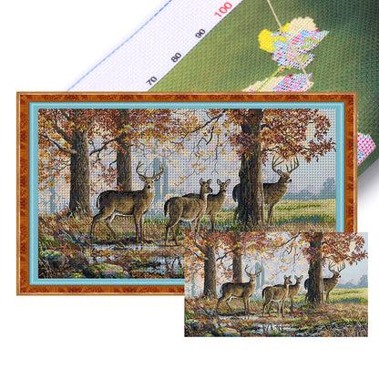 Under Oak Tree - 14CT Stamped Cross Stitch 77*44CM(Joy Sunday)