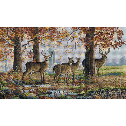 Under Oak Tree - 14CT Stamped Cross Stitch 77*44CM(Joy Sunday)