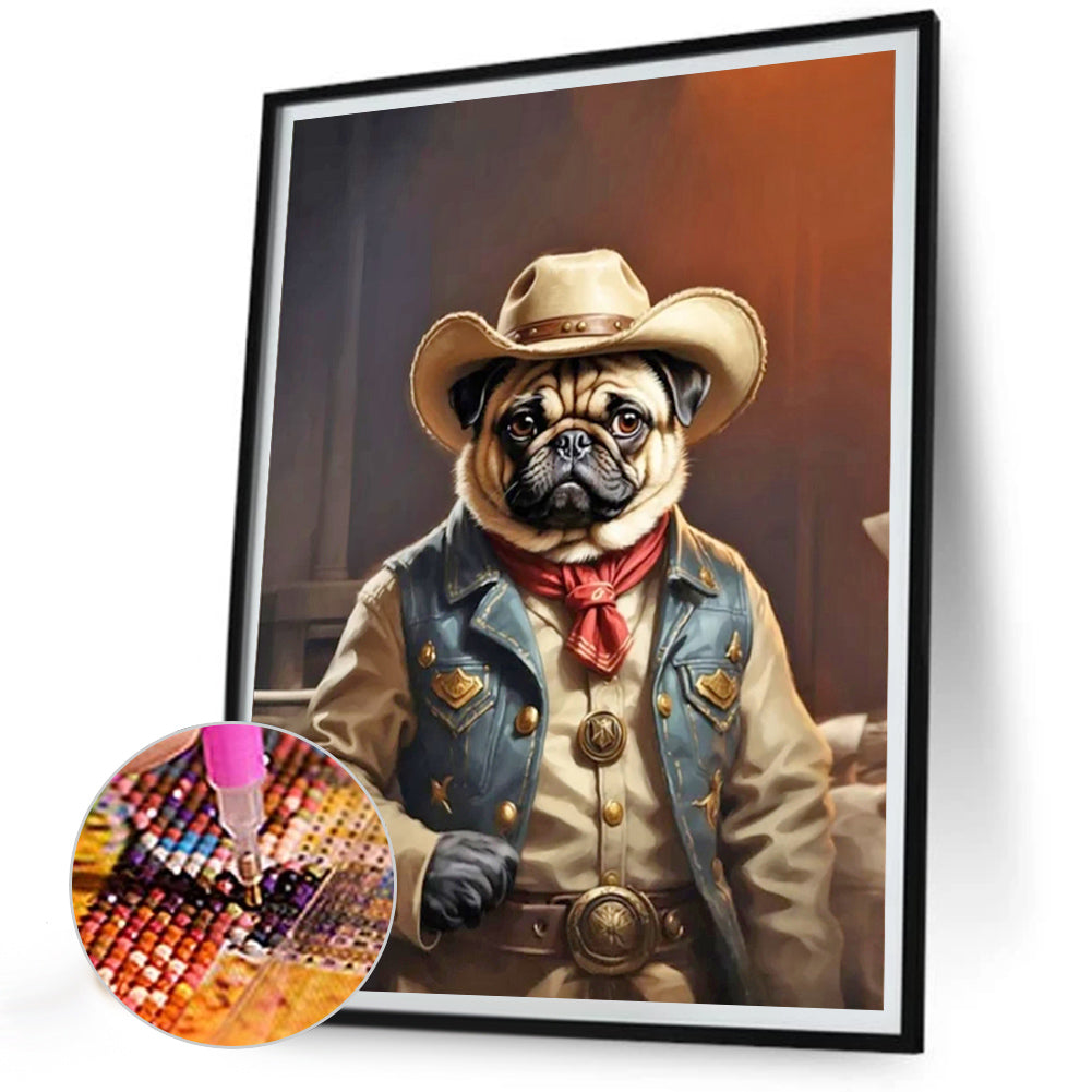 Handsome Western Cowboy Bug - Full Round Drill Diamond Painting 30*40CM