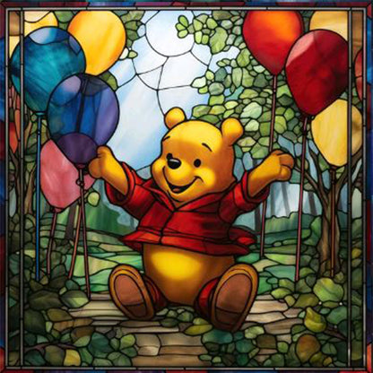 Glass Painting-Winnie The Pooh - 11CT Stamped Cross Stitch 40*40CM