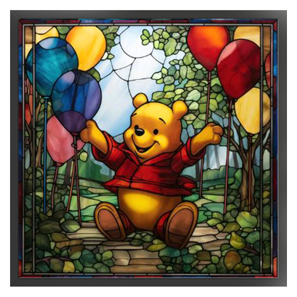 Glass Painting-Winnie The Pooh - 11CT Stamped Cross Stitch 40*40CM