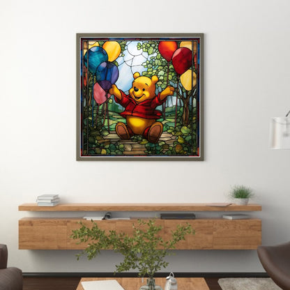 Glass Painting-Winnie The Pooh - 11CT Stamped Cross Stitch 40*40CM