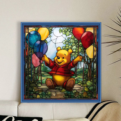 Glass Painting-Winnie The Pooh - 11CT Stamped Cross Stitch 40*40CM