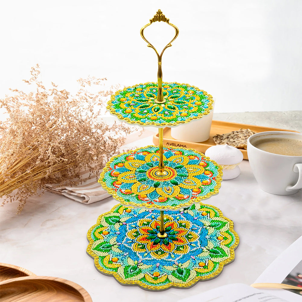 3-Tiered Diamond Painting Serving Tray for Coffee Table Serving Serving Food