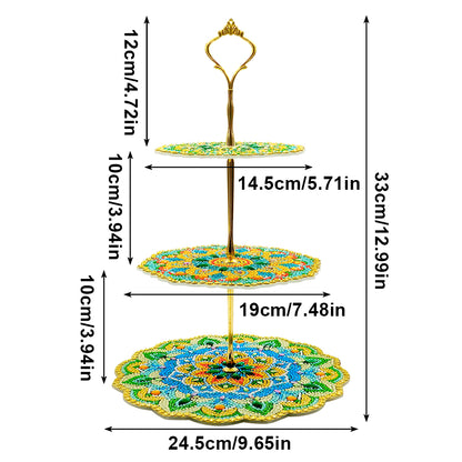3-Tiered Diamond Painting Serving Tray for Coffee Table Serving Serving Food