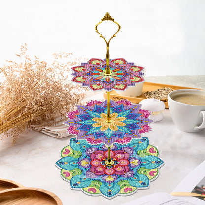 3-Tiered Diamond Painting Serving Tray for Coffee Table Serving Serving Food