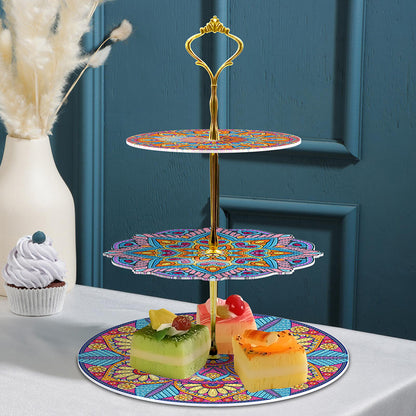 3-Tiered Diamond Painting Serving Tray for Coffee Table Serving Serving Food