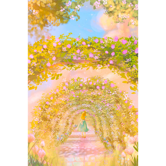 Alice In The Garden - 11CT Stamped Cross Stitch 50*77CM