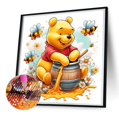 Bear Honey Jar - Full Round Drill Diamond Painting 30*30CM