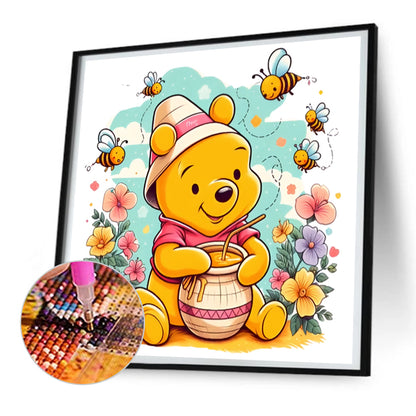 Bear Honey Jar - Full Round Drill Diamond Painting 30*30CM