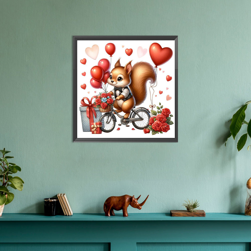 Love Rose Squirrel - Full Round Drill Diamond Painting 30*30CM