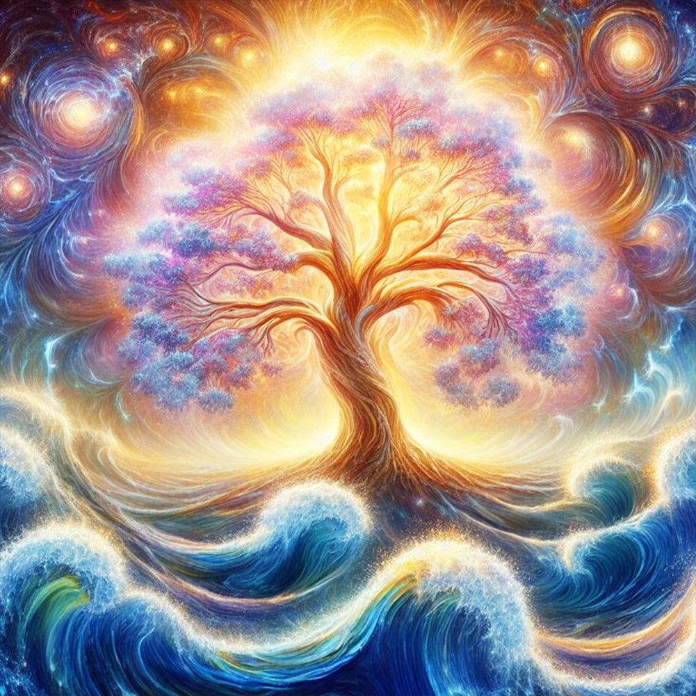 Cosmic Galaxy Tree - Full Round Drill Diamond Painting 30*30CM