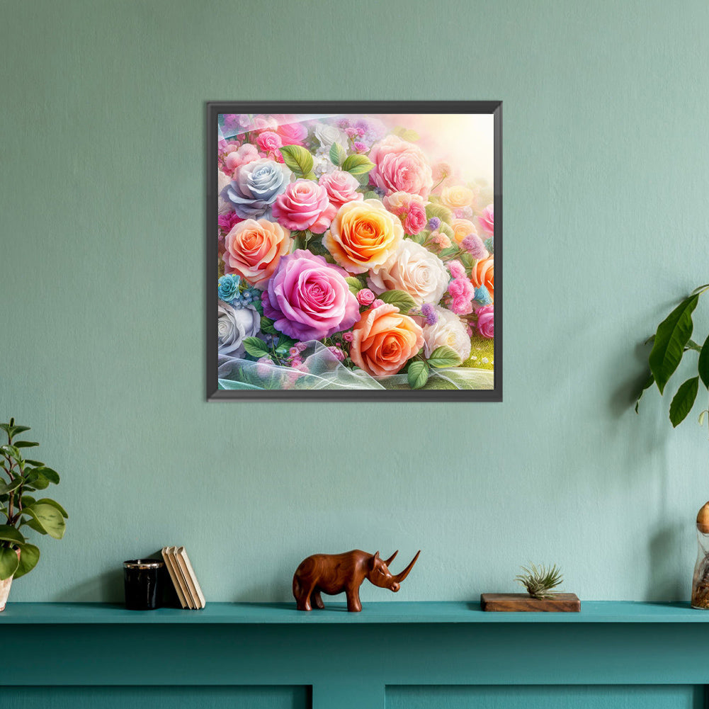 Rose Bouquet - Full Round Drill Diamond Painting 30*30CM