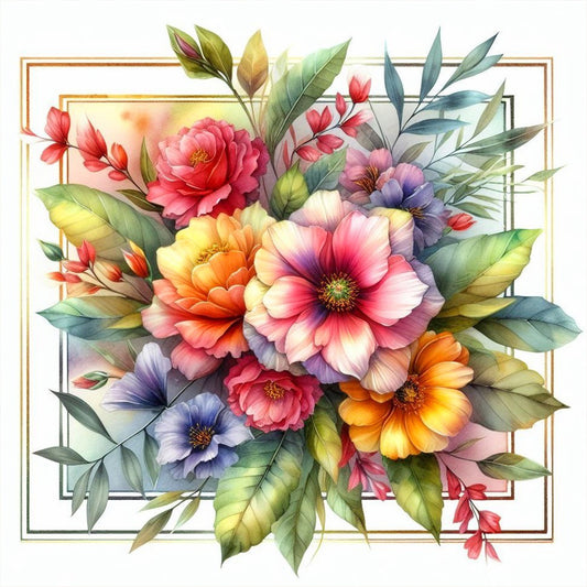 Flowers Overflowing The Frame - Full Round Drill Diamond Painting 30*30CM