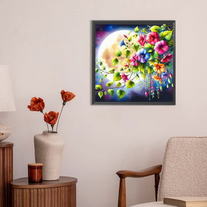 Morning Glory Under The Moon - Full Round Drill Diamond Painting 30*30CM