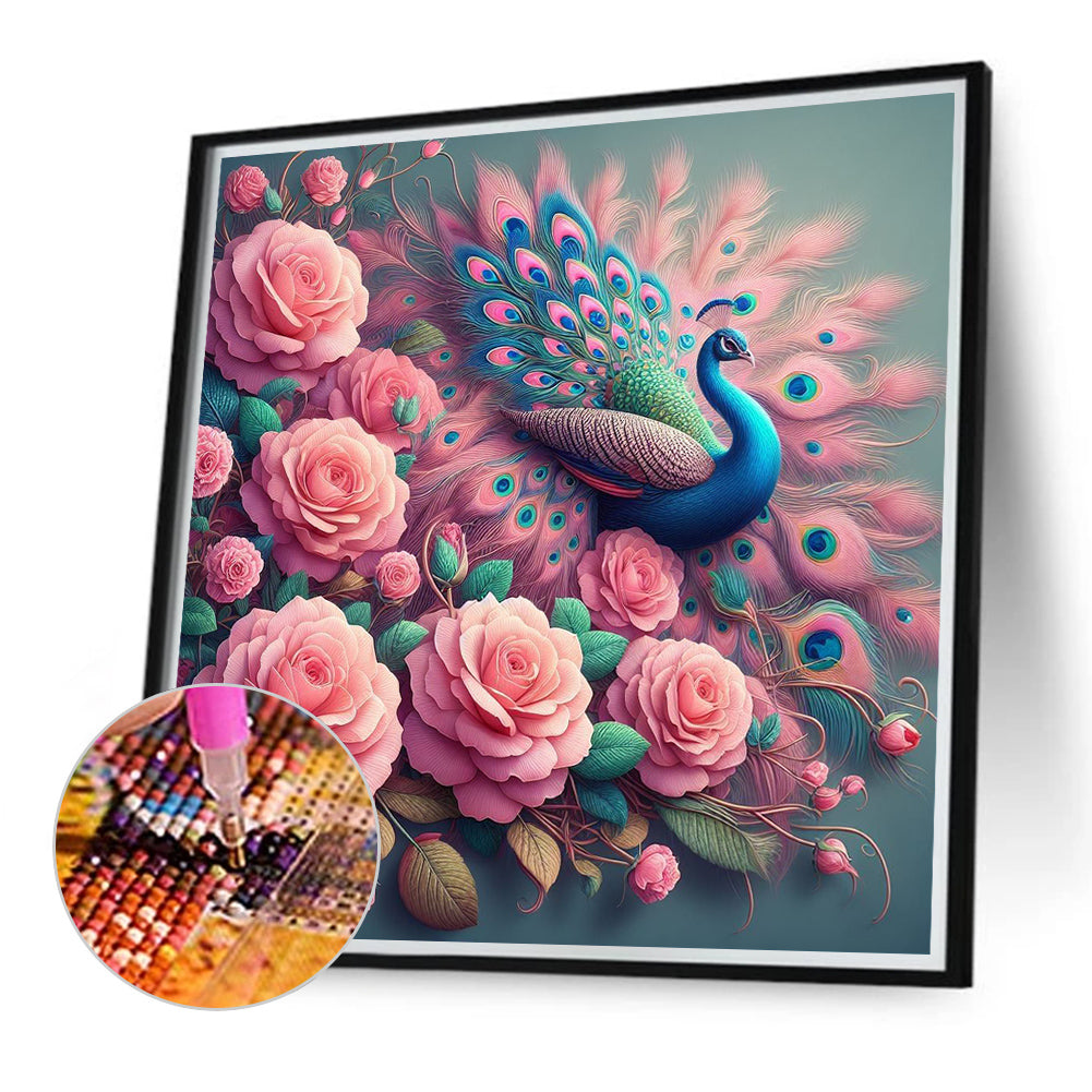 Rose Peacock - Full Round Drill Diamond Painting 40*40CM