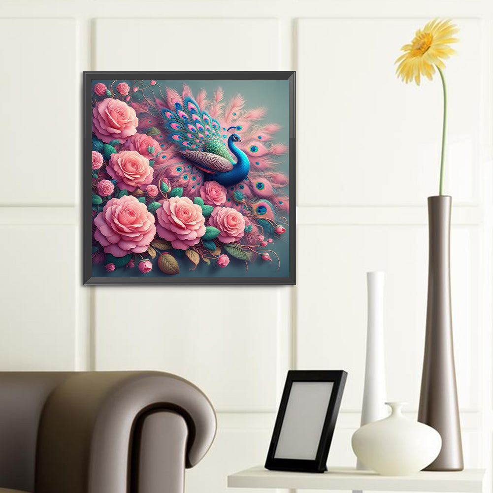 Rose Peacock - Full Round Drill Diamond Painting 40*40CM