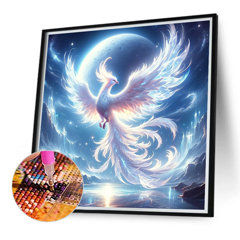 Phoenix Under The Moon - Full Round Drill Diamond Painting 40*40CM