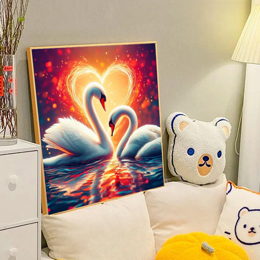 Love Swan - Full Round Drill Diamond Painting 40*40CM