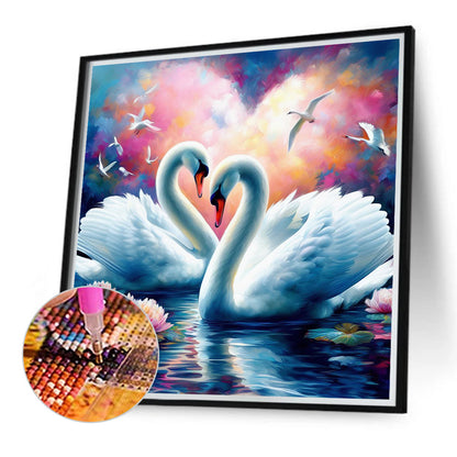 White Swan - Full Round Drill Diamond Painting 40*40CM